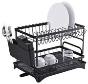 Suport vase otel si plastic cu tava si suport tacamuri 42 x 29 x 38 cm Grunberg