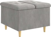 vidaXL Ottomană de depozitare Gri deschis 60 x 60 x 45 cm Catifea