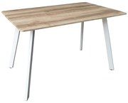 Masa Bucatarie/Dining Sergio MDF Stejar Sonoma, Picioare Albe 120x70x75cm
