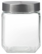 Borcan depozitare cu capac inox 1.3L, patrat, Milos
