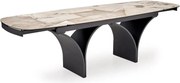 Masa extensibila ALTER, bej/negru, ceramica/sticla/metal, 180/260x90x7