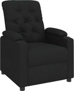 vidaXL Fotoliu rabatabil, negru, material textil