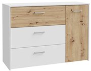 Comodă cu sertare URO stejar artisan/ albă