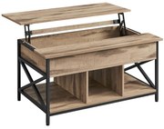 Masă de cafea reglabilă pe înălțime LUBOR, 60x100x(48-62)cm camel maro/negru Vasagle