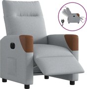 vidaXL Fotoliu rabatabil electric, gri deschis, textil