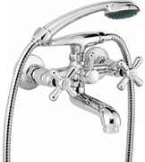 Baterie cada - dus dubla comanda Deante Symetrio crom cu set de dus