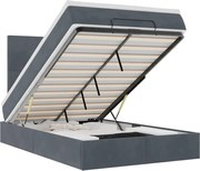 vidaXL Cadru de pat otoman cu saltele Gri închis 120x190cm catifea