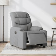 vidaXL Fotoliu rabatabil electric, gri deschis, textil