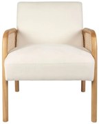 Scaun dining, off white, din lemn de cauciuc si textil, Fermin