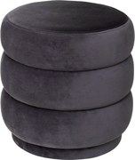 Puf de catifea SINA, Ø 40 cm, antracit