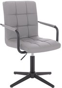 HC1015CROSSP Scaun Gri Piele Ecologica Bază Neagră