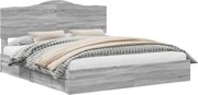 vidaXL Pat cu storage cu sertar Gri Sonoma 200 x 200 cm Lemn compozit