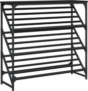 vidaXL Suport pantofi, negru, 90x30x85 cm, lemn prelucrat