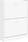 vidaXL Dulap pentru pantofi, alb, 59x17x81 cm, lemn stratificat