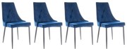 Set 4 scaune Trix B velvet bleumarin Blu86/negru BF25