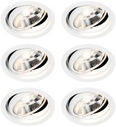 Set 6 becuri Spot modern încastrat alb reglabil - Chuck 111