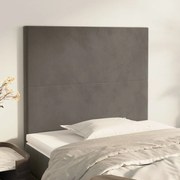 vidaXL Tăblii de pat, 2 buc, gri închis, 80x5x78/88 cm, catifea
