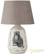 Veioza, lampa de masa, finisaj alb/gri, diametru 24cm, Dora 4373 RX