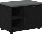 vidaXL Bancă pentru hol cu pernă cu raft Stejar Negru 60 x 38 x 46 cm