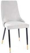 Scaun de bucaterie Piano Velvet, gri deschis/negru