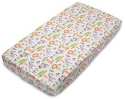 Cearceaf din bumbac cu elastic roata pentru patut 120x60 cm Kidizi Safari