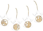 Set de 4 îngerași albi de Crăciun Ego Dekor