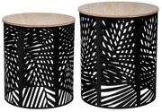 Set masute cafea, motiv frunze, 2 bucati