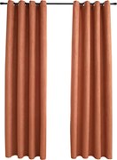 vidaXL Draperii opace cu inele metalice, 2 buc., ruginiu, 140x175 cm