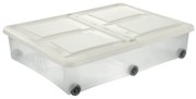 Tontarelli Cutie de depozitare cu capac Stockbox61 l , transparent/alb