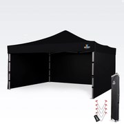 Cort promo din aluminiu 4x4 m ALU EXCLUSIVE – 3 pereți, HEX 45 mm - cu 3 pereți - Negru