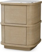 Noptiera/ masuta laterala design LUX Cabana S, furnir stejar albit