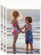 vidaXL Rame foto colaj pentru masă, 3 buc., alb, 21x29,7 cm, MDF