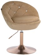 HR948N Scaun Latte din Catifea cu Bază Aurie