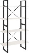 vidaXL Bibliotecă cu 4 rafturi, alb, 80x30x140 cm, lemn masiv de pin