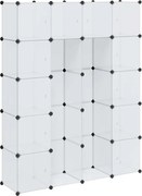 vidaXL Dulap modular cu 14 compartimente alb 37 x 146 x 180,5 cm
