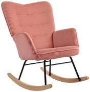 HOMCOM Fotoliu cu leagăn, Fotoliu de relaxare, Scaun cu leagăn, rezistent până la 120 kg, Poliester, 98 x 71 x 101 cm, Roz | Aosom Romania