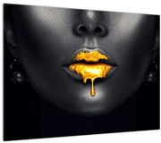 Tablou pe sticlă - Buzele femeii (70x50 cm)