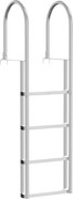 vidaXL Scară de doc cu 4 trepte Argintiu 45 ×11,5 ×162 cm Aluminiu