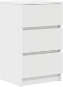 vidaXL Noptiera cu 3 sertare alb 39x35x65 cm