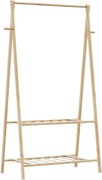 vidaXL Cuier pentru haine cu rafturi, 96x45,5x150,5 cm, bambus