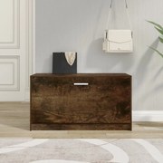 vidaXL Bancă pentru pantofi stejar fumuriu 80x24x45 cm lemn prelucrat