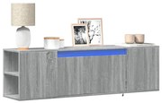 vidaXL Comodă TV de perete cu lumini LED, gri sonoma, 135x31x39,5 cm