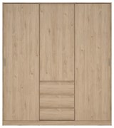 Șifonier în culoare naturală cu aspect de lemn de stejar cu ușă glisantă 177x200x60 cm Naia – Tvilum