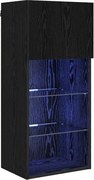 vidaXL Sistem de TV montat pe perete Stejar Negru 40,5 x 30 x 90 cm