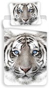Lenjerie de pat pentru copii albă-gri din bumbac pentru pat de o persoană 140x200 cm White Tiger – Jerry Fabrics