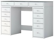 Masa de toaletă Grace White cu blat din sticlă