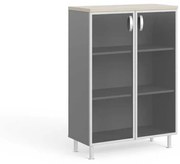 Dulap mediu Manager LUX 90 x 43 x 129,2 cm, salcâm deschis / gri