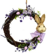 Coroană din răchită cu iepuraș, 20 cm