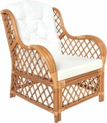 vidaXL Canapea cu pernă, maro deschis, ratan natural și in