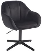 HR2055CROSS Scaun Neagră din Catifea cu Bază Neagră
